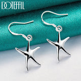 925 Silver Starfish Drop Earrings Wedding Engagement Jewelry