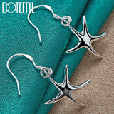 925 Silver Starfish Drop Earrings Wedding Engagement Jewelry
