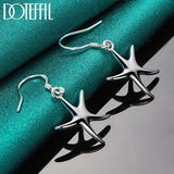 925 Silver Starfish Drop Earrings Wedding Engagement Jewelry