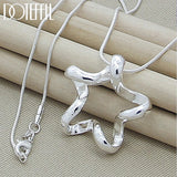 925 Silver Starfish Pendant Necklace 16-30 Inch Snake Chain Wedding Jewelry