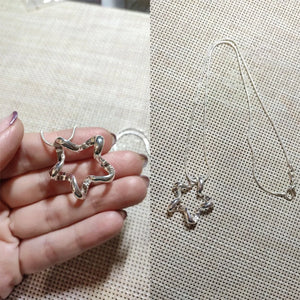925 Silver Starfish Pendant Necklace 16-30 Inch Snake Chain Wedding Jewelry