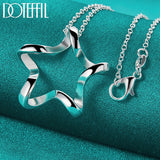 925 Silver Starfish Pendant Necklace Snake Chain 16-30 Inch