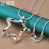 925 Silver Starfish Pendant Necklace Snake Chain 16-30 Inch