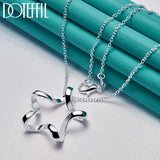 925 Silver Starfish Pendant Necklace Snake Chain 16-30 Inch