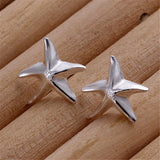 925 Silver Starfish Stud Earrings for Women Wedding Party