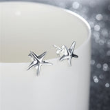 925 Silver Starfish Stud Earrings for Women Wedding Party