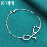 925 Silver Stethoscope Pendant Bracelet for Women