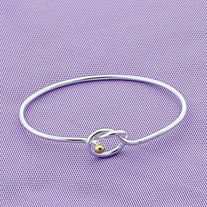 925 Silver Circle Bangle Bracelet Wedding Engagement Charm