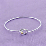 925 Silver Circle Bangle Bracelet Wedding Engagement Charm