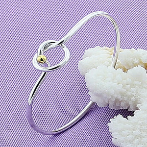 925 Silver Circle Bangle Bracelet Wedding Engagement Charm