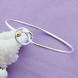 925 Silver Circle Bangle Bracelet Wedding Engagement Charm