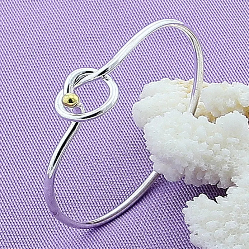 925 Silver Circle Bangle Bracelet Wedding Engagement Charm