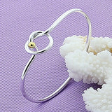 925 Silver Circle Bangle Bracelet Wedding Engagement Charm