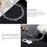 925 Silver TO Love Heart Bracelet Women Wedding Engagement Party Jewelry