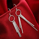 925 Silver Tassel Earrings Charm Women Jewelry Wedding Gift