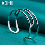 925 Silver 3 Line Bangles Bracelet Wedding Party Jewelry