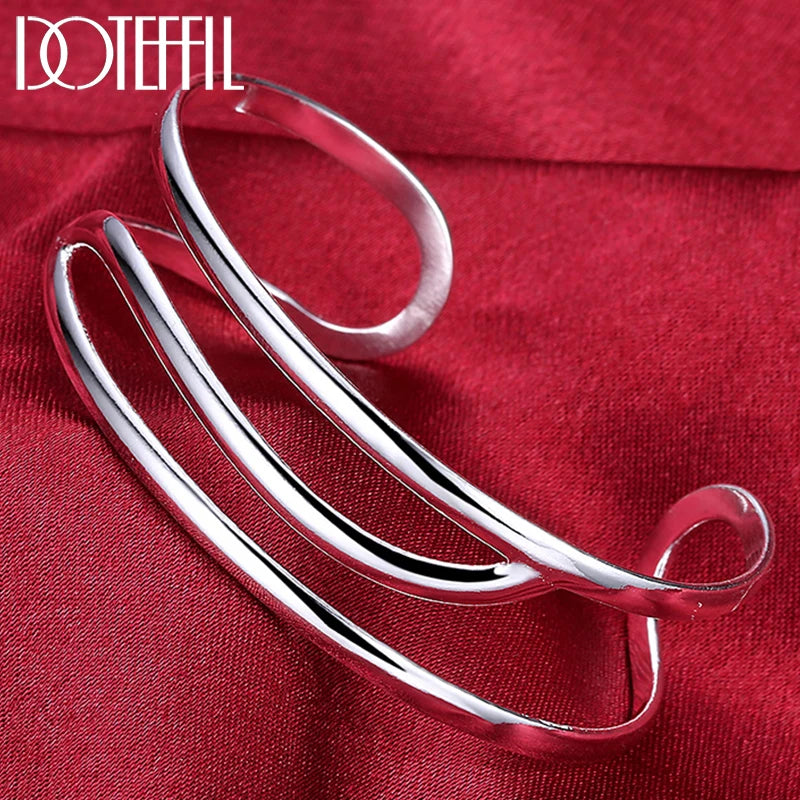 925 Silver Three Line Bangles Bracelet for Wedding