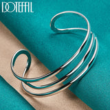 925 Silver Three Line Bangles Bracelet for Wedding