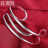 925 Silver Three Line Bangles Bracelet for Wedding
