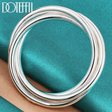 925 Silver 3-Line Bangle Bracelet Wedding Jewelry