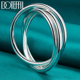 925 Silver 3-Line Bangle Bracelet Wedding Jewelry