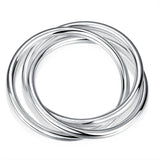 925 Silver 3-Line Smooth Bangle Bracelet Wedding Engagement Party