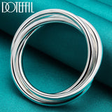 925 Silver 3-Line Bangle Bracelet Wedding Jewelry