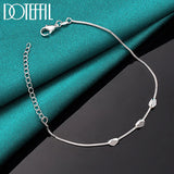 925 Silver Rhombus Beads Bracelet Box Chain Wedding Engagement Party Jewelry