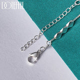 925 Silver Rhombus Beads Bracelet Box Chain Wedding Engagement Party Jewelry