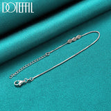 925 Silver Rhombus Beads Bracelet Box Chain Wedding Engagement Party Jewelry