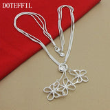 925 Silver 3 Snake Chain Butterfly Necklace for Women