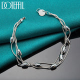 925 Silver Snake Chain Bead Bracelet Wedding Jewelry