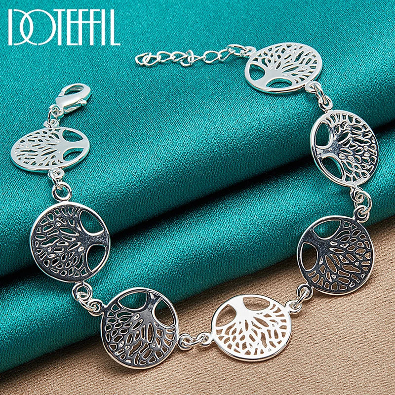 925 Silver Tree of Life Bracelet Wedding Party Jewelry