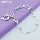 925 Sterling Silver Twist Star Pendant Bracelet Woman Wedding Jewelry