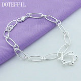 925 Sterling Silver Twist Star Pendant Bracelet Woman Wedding Jewelry