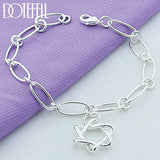 925 Sterling Silver Twist Star Pendant Bracelet Woman Wedding Jewelry