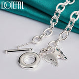 925 Silver Two Butterfly Pendant Necklace 18" Chain Wedding Engagement Jewelry