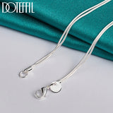 925 Silver Butterfly Pendant Necklace Double Snake Chain Wedding Jewelry