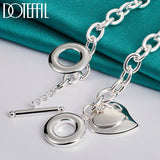 925 Silver Heart Pendant Necklace Wedding Party Charm Jewelry