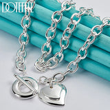 925 Silver Heart Pendant Necklace Wedding Party Charm Jewelry