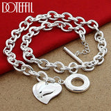925 Silver Heart Pendant Necklace Wedding Party Charm Jewelry