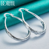 925 Sterling Silver U 39mm Hoop Earring For Women Gift Wedding Jewelry