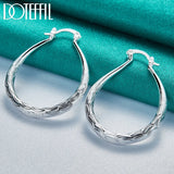 925 Sterling Silver U 39mm Hoop Earring For Women Gift Wedding Jewelry