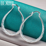 925 Sterling Silver U 39mm Hoop Earring For Women Gift Wedding Jewelry