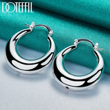 925 Silver U Circle Hoop Earring For Women Party Gift Wedding Jewelry