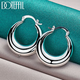 925 Silver U Circle Hoop Earring For Women Party Gift Wedding Jewelry