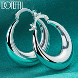 925 Silver U Circle Hoop Earring For Women Party Gift Wedding Jewelry