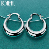 925 Silver U Circle Hoop Earring For Women Party Gift Wedding Jewelry