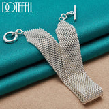 925 Silver Watchband Mesh Chain Bracelet For Women Man
