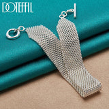 925 Silver Watchband Mesh Chain Bracelet For Women Man